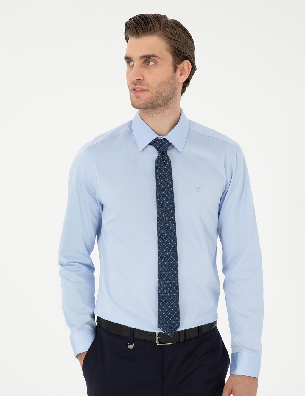 Koyu Mavi Slim Fit Uzun Kollu Basic G_mlek - Pierre cardin фото 10