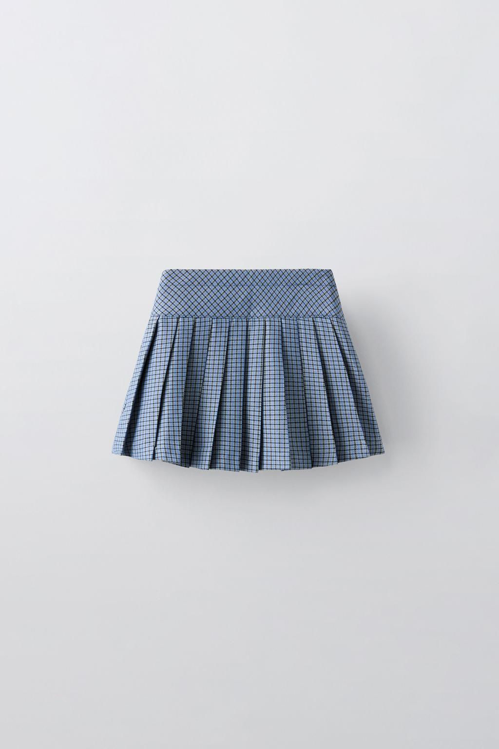 CHECK BOX PLEAT SKIRT - Zara фото 3