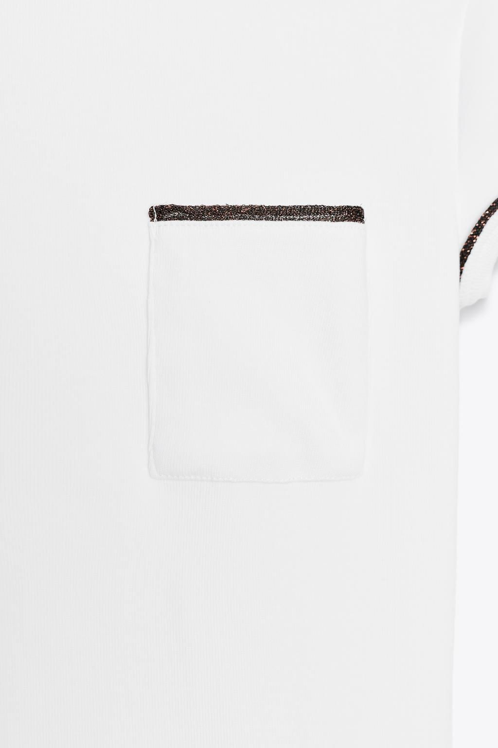T-SHIRT WITH METALLIC THREAD TRIM - Zara фото 7