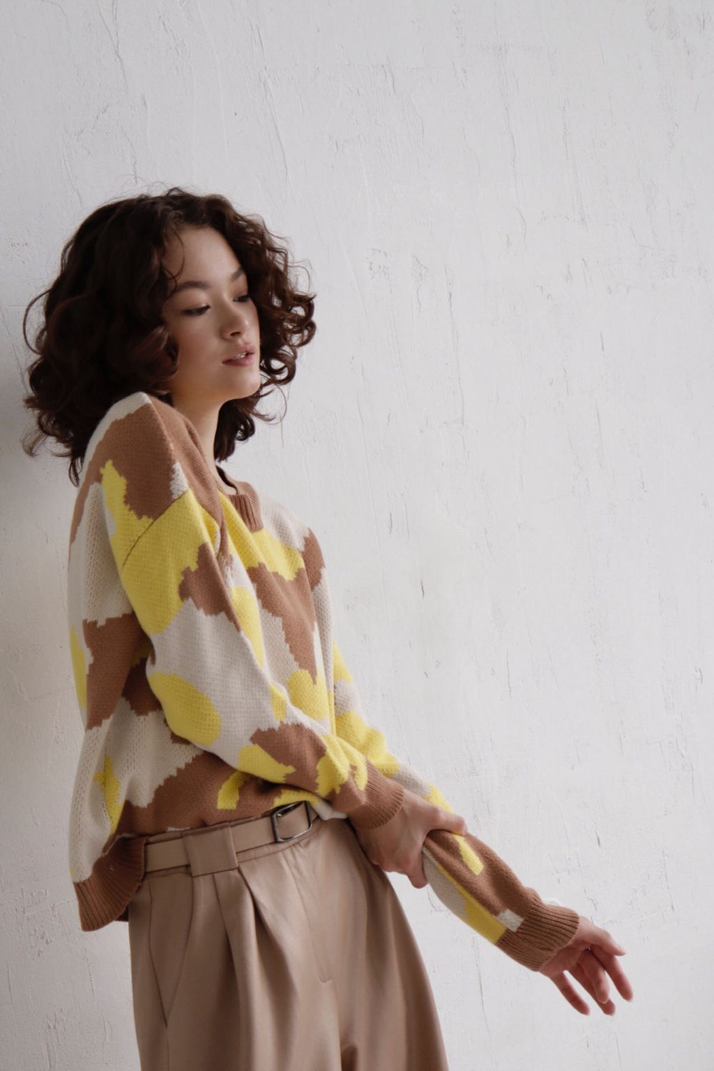 Джемпер бежево-лимонный с шерстью мериноса - Martichelli фото 17