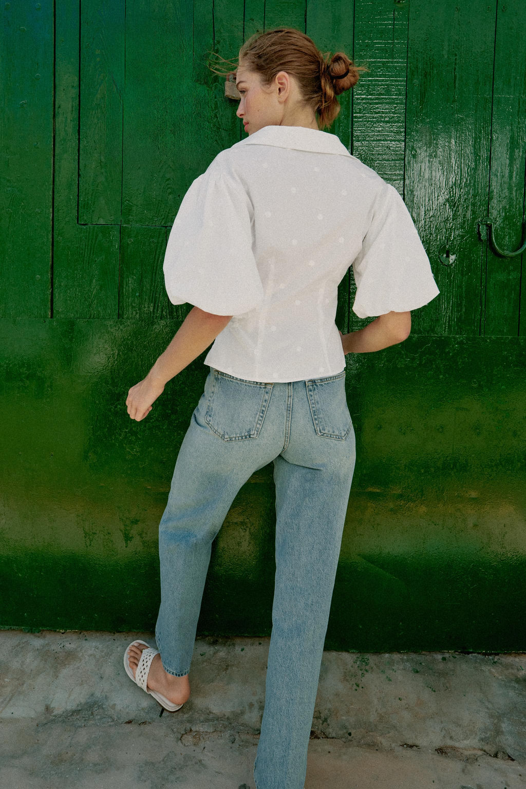 CAMISA BORDADOS MANGA ABULLONADA / Blanco - Zara фото 6