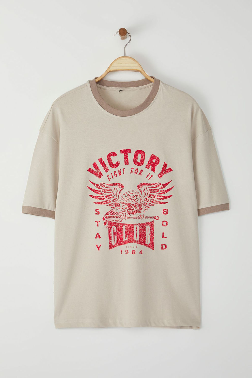 TRENDYOL MAN Tas Oversize/Genis Kesim Kollar? Seritli Bask?l? %100 Pamuklu T-Shirt TMNSS25TS00053 - Trendyolmilla фото 2