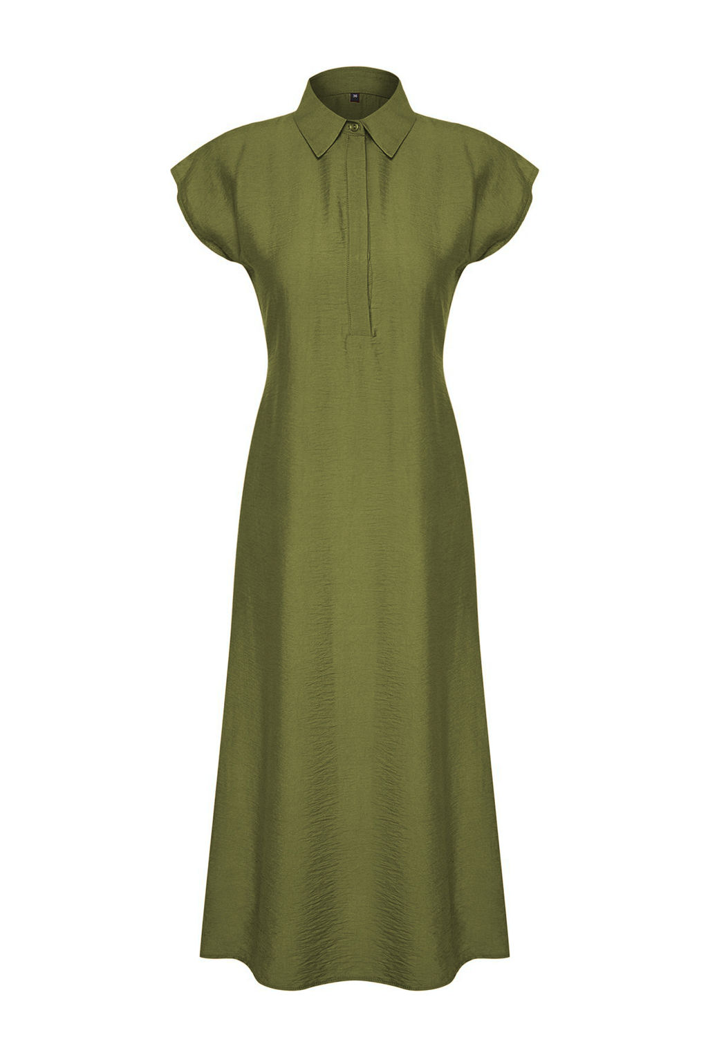 TRENDYOLMILLA Siyah A Kesim Gomlek Yaka Aerobin Maxi Dokuma Elbise TWOSS24EL00621  фото 15