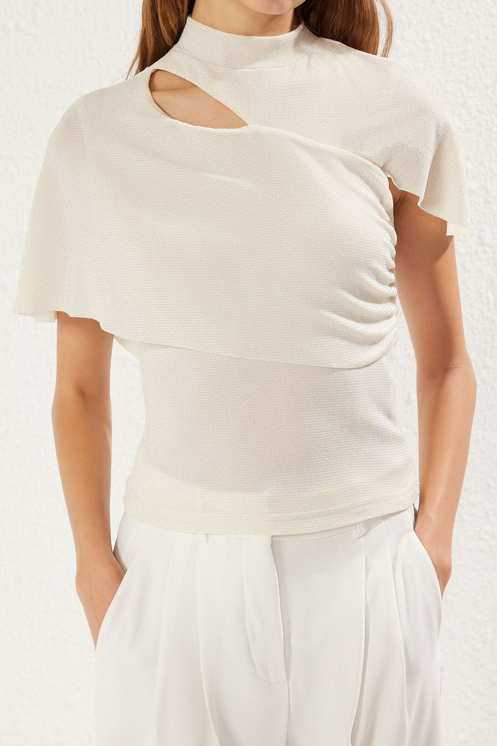 Siyah Drapeli Par?lt?l? Simli Orme Bluz TPRSS25BZ00012 - Trendyolmilla фото 14