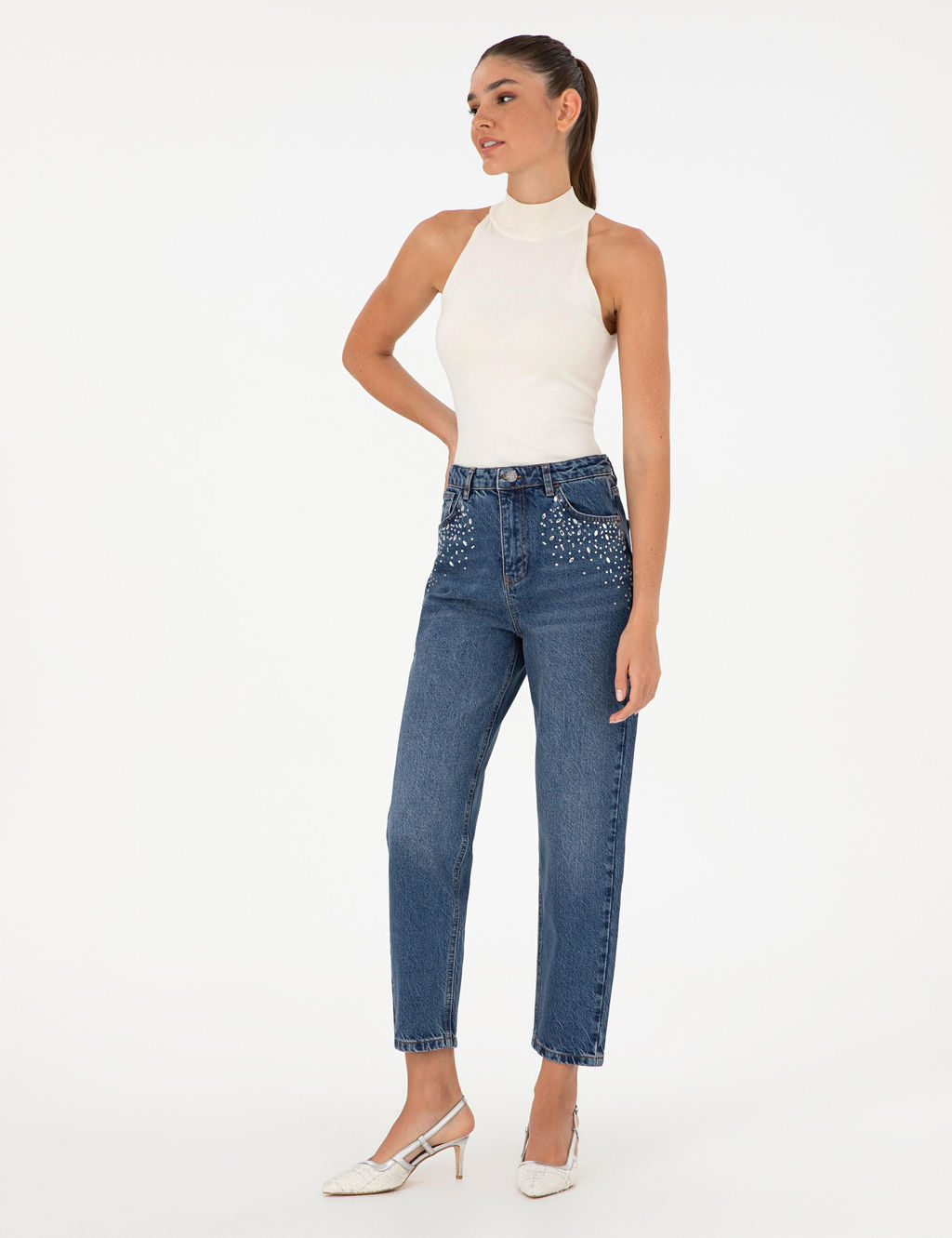 _ndigo Mom High Waist Fit Jean Pantolon