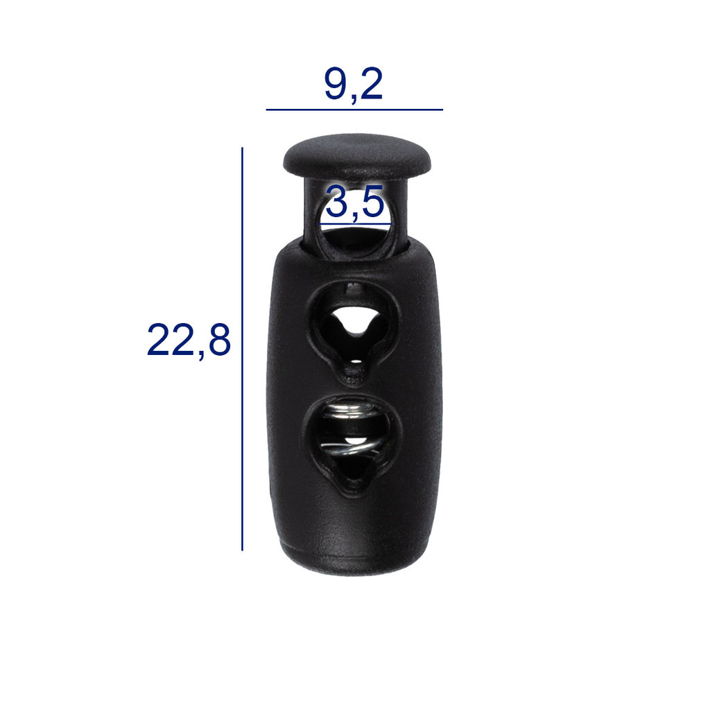 Зажим пластик Micron A 8855 d 3.5 мм в пакете 24 шт №01 черный