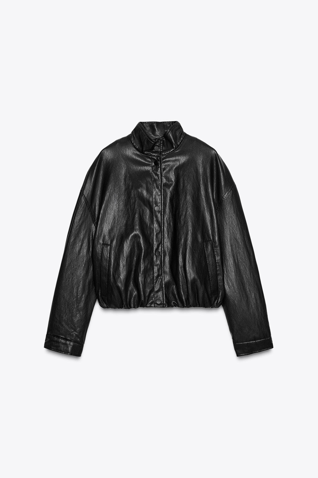 HIGH NECK FAUX LEATHER BOMBER JACKET - Zara фото 7
