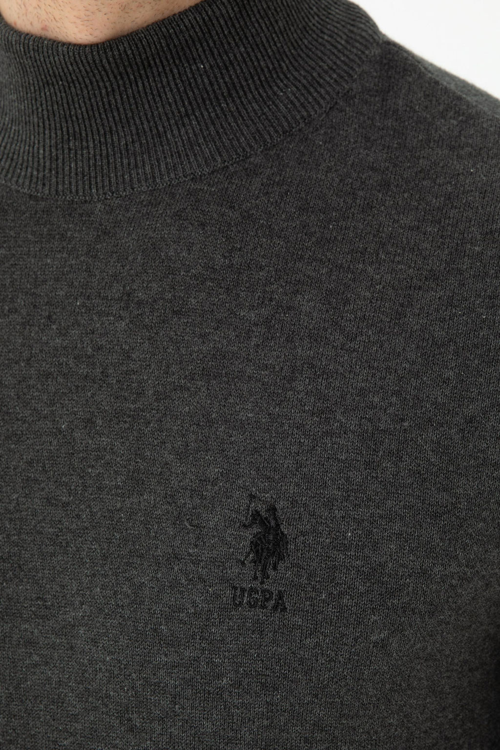 U. S. Polo Assn Мужской базовый свитер антрацитового меланжа - U.s. polo assn фото 21