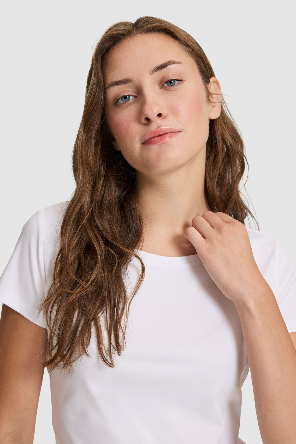 Kad_n Beyaz Bisiklet Yaka Basic Ti__rt - U.s. polo assn фото 2
