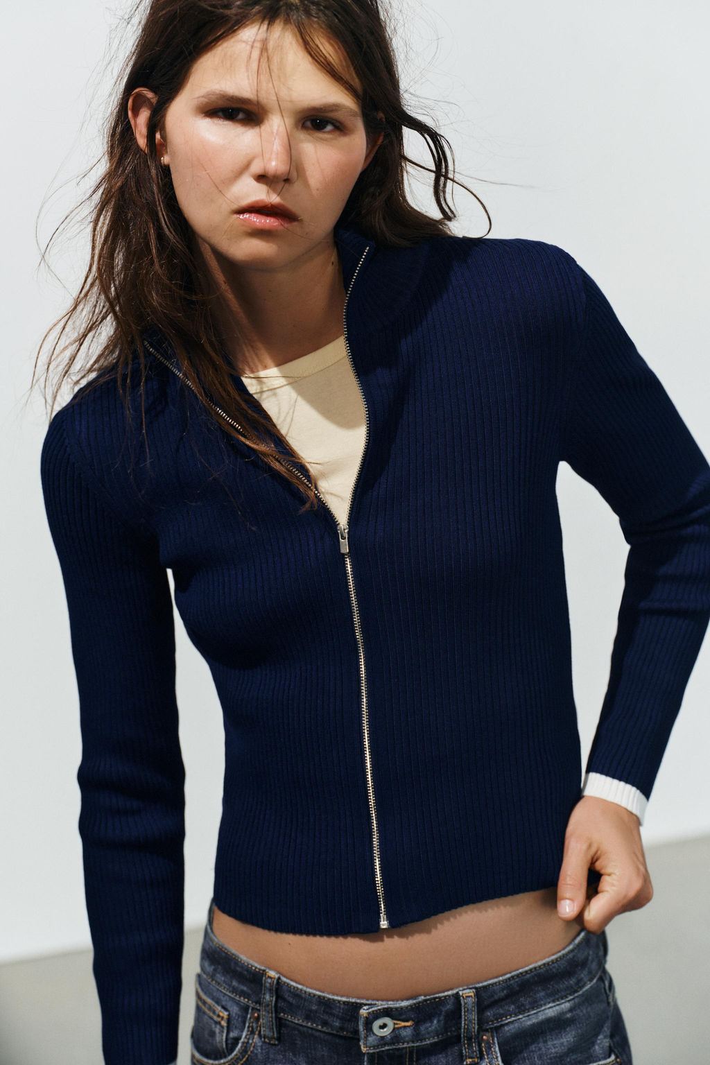 CHAQUETA PUNTO RIB / Azul?n - Zara фото 2