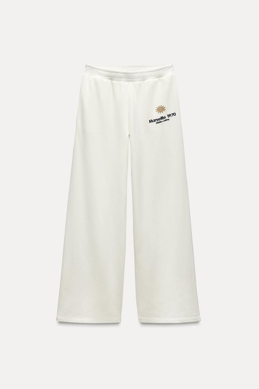 EMBROIDERED PLUSH JERSEY TROUSERS - Zara фото 3