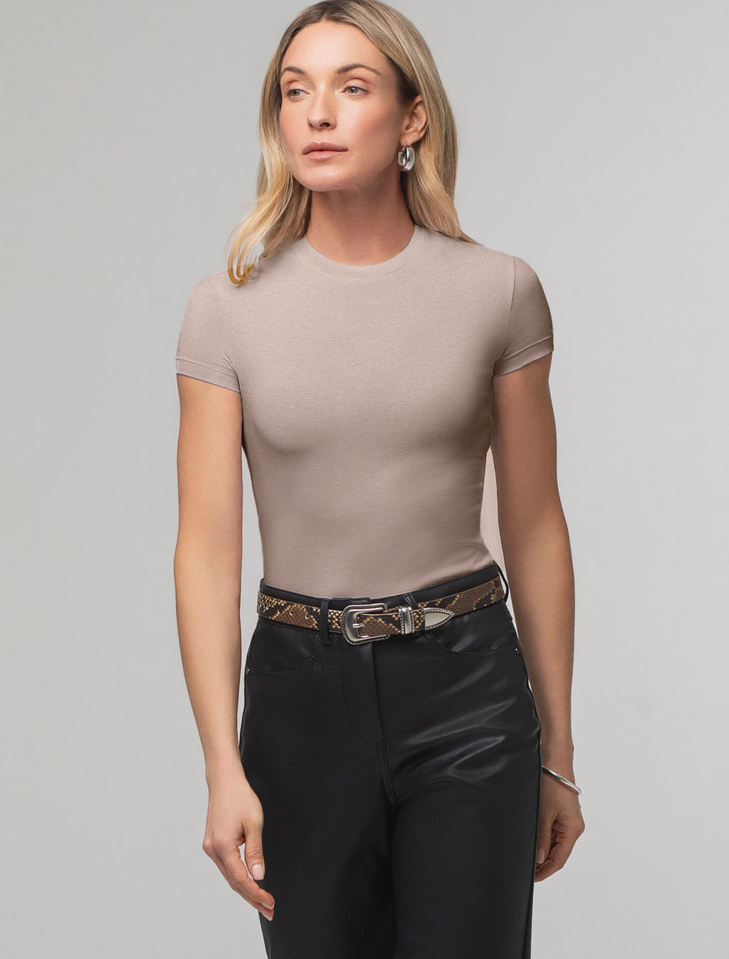 Футболка Vilatte из хлопка с эластаном кофейный меланж