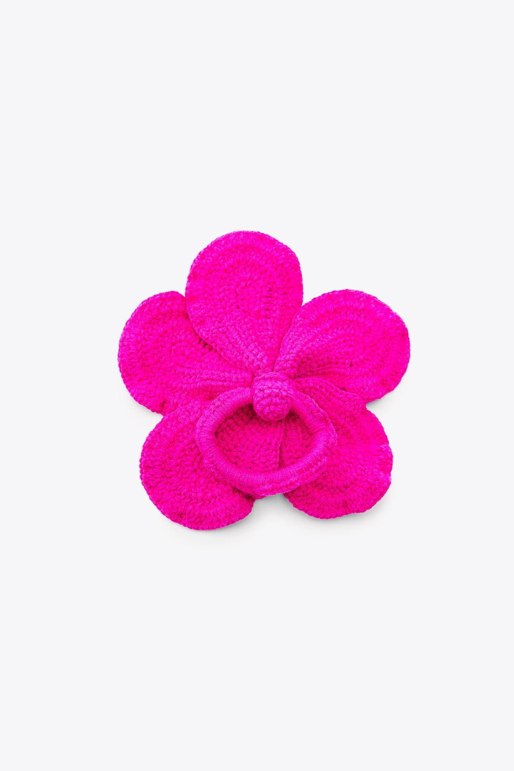 CROCHET FLORAL MAXI SCRUNCHIE - Zara фото 4