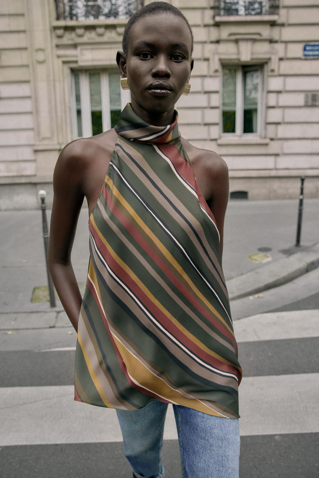 ASYMMETRIC STRIPED TOP - Zara фото 2