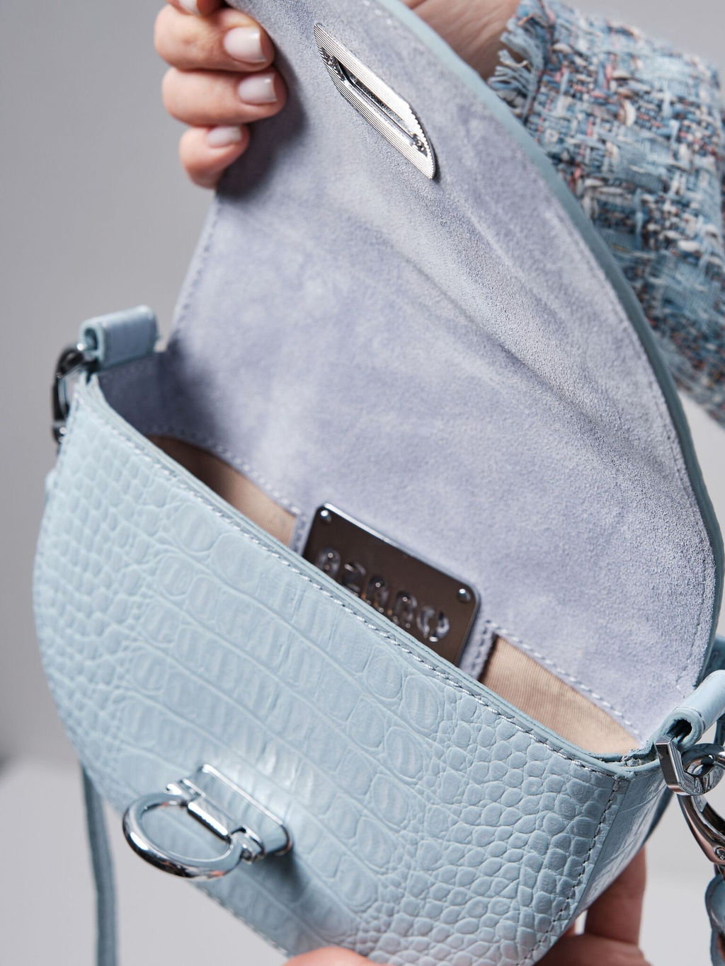 Сумка кожаная Azaro 31032 голубая вода