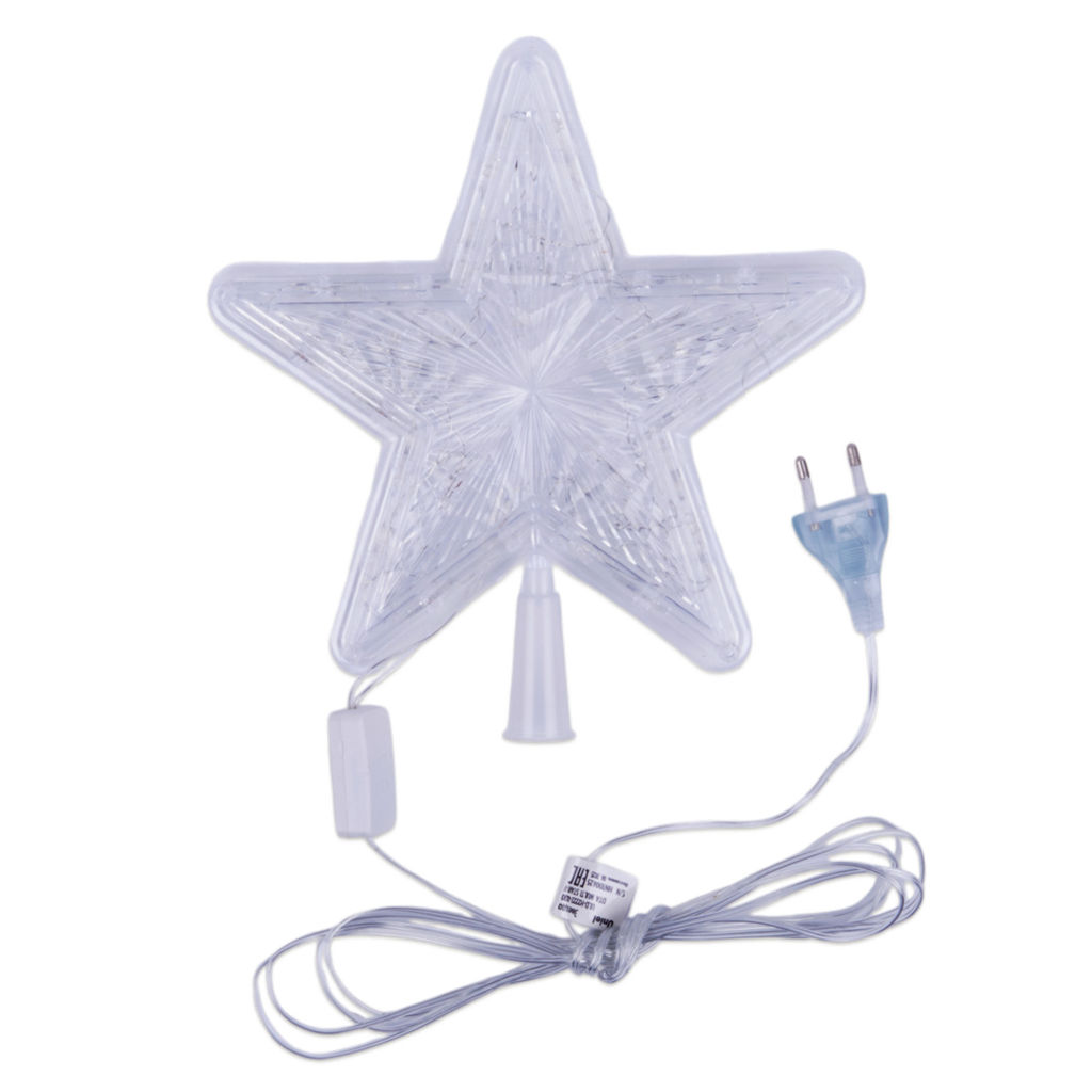 ULD-H2222-030/DTA MULTI STAR-1 Украшение светодиодное для ёлки Звезда-1, 22 см. 30 светодиодов. Разноцветный свет. Прозрачный провод. TM Uniel.