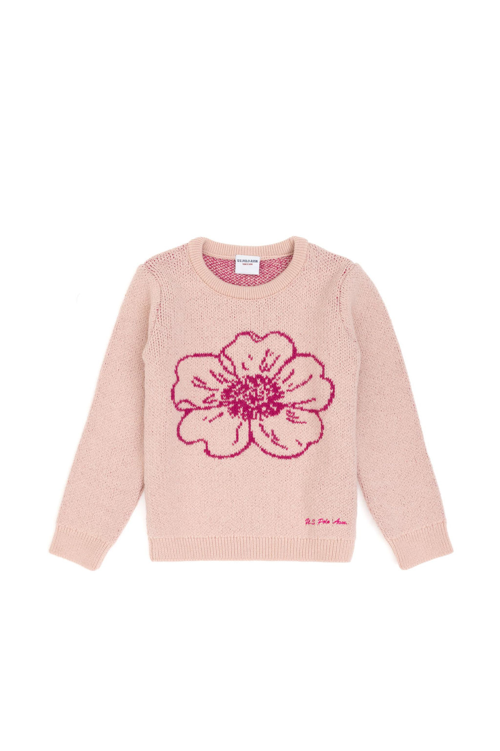 K_z _ocuk Bisiklet Yaka A__k Pembe Kazak - U.s. polo assn фото 4