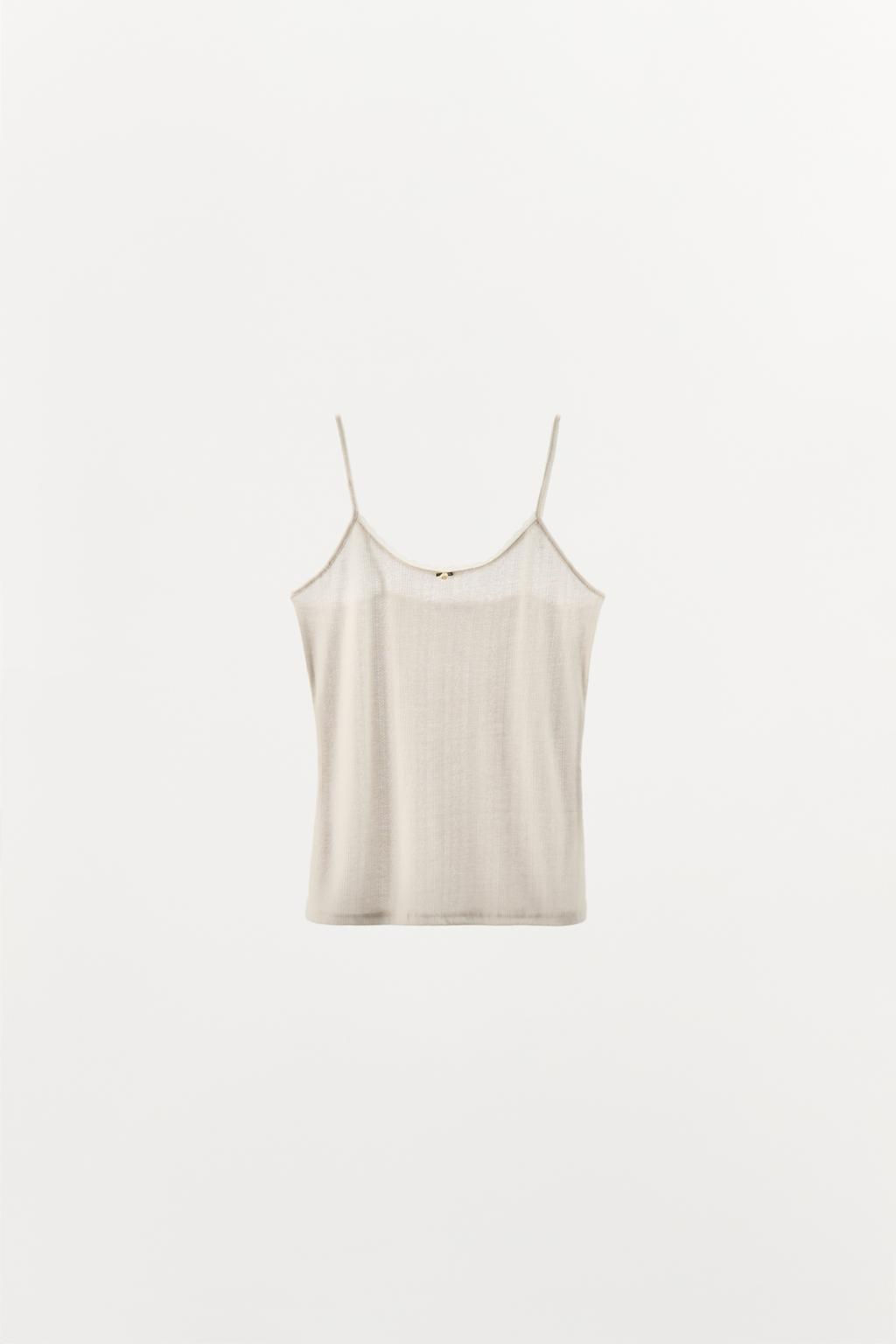 POINTELLE STRAPPY TOP - Zara фото 12