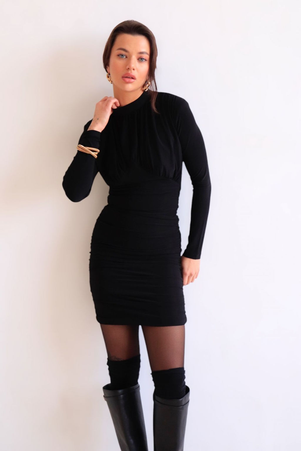 Мини-платье чёрное - Martichelli фото 34