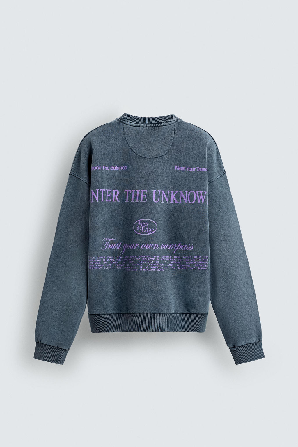 WASHED PRINTED TEXT SWEATSHIRT - Zara фото 8