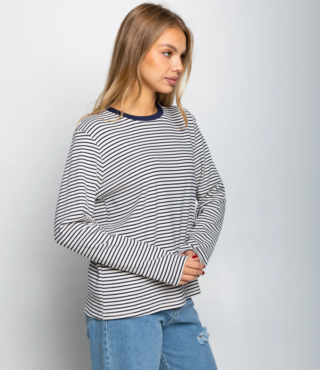 Лонгслив #КТ8013 (4), синий,белый