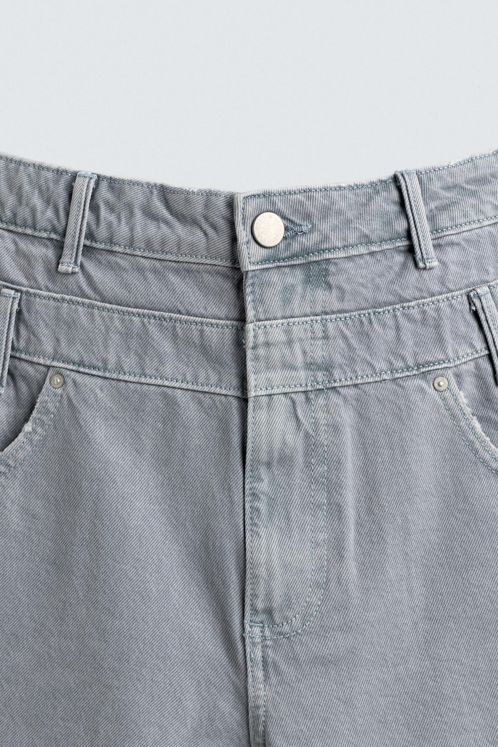 BERMUDA DENIM CINTURA EFECTO SUPERPOSICI?N / Azul lavado - Zara фото 9