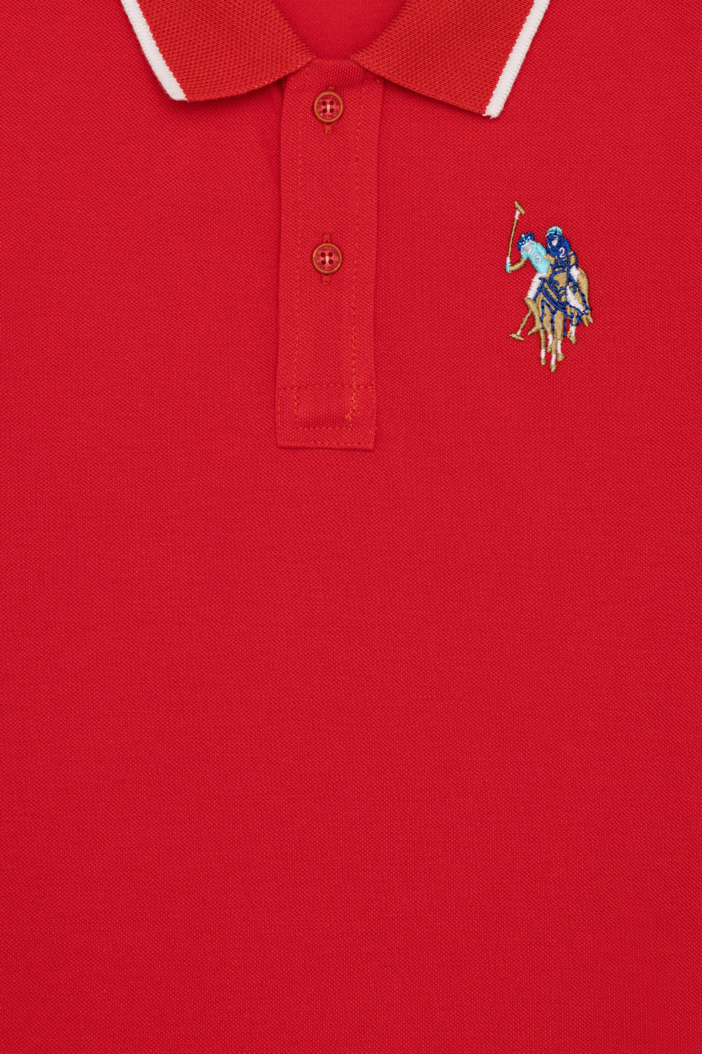 Красная футболка с воротником поло для мальчиков Basic - U.s. polo assn фото 3