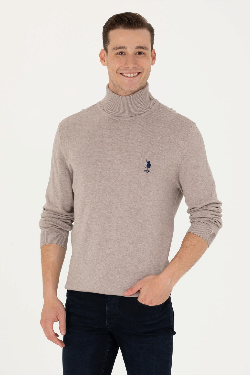 U. S. Polo Assn / Мужской базовый свитер из норки и меланжа - U.s. polo assn фото 2