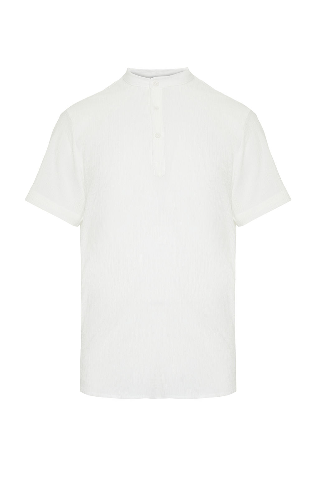 Ekru Regular Fit Yar?m Patl? Orme Rahat Gomlek TMNSS24GO00036