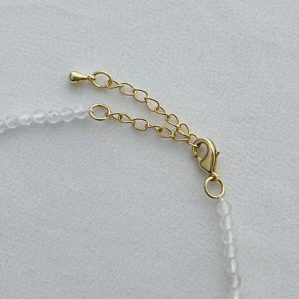 Бусы из Горного Хрусталя с перламутровой подвеской "Месяц" 43 см +