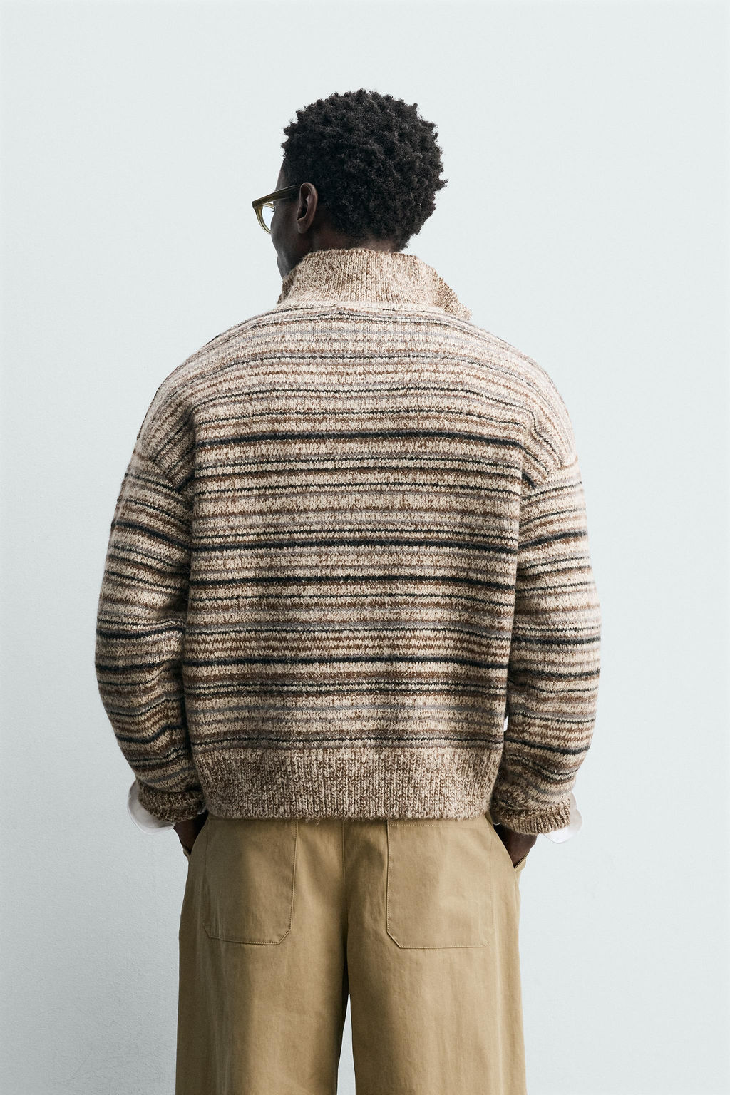 QUARTER-ZIP TWISTED YARN JUMPER - Zara фото 10
