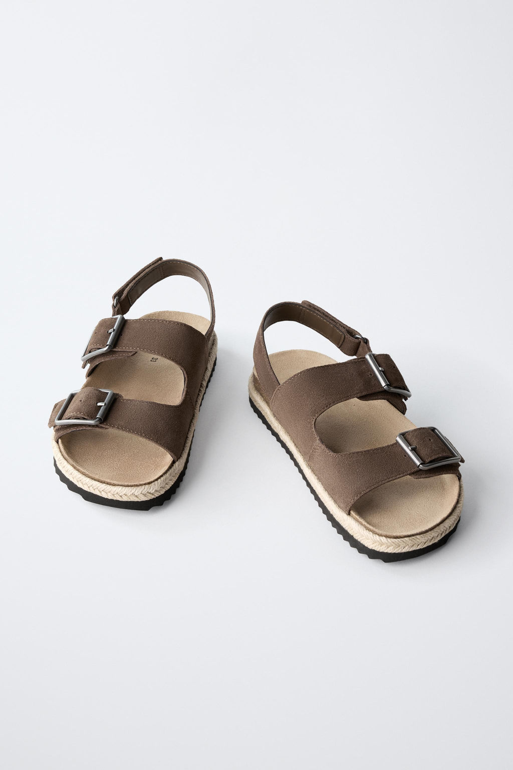 LEATHER SANDALS WITH JUTE BUCKLES - Zara фото 3