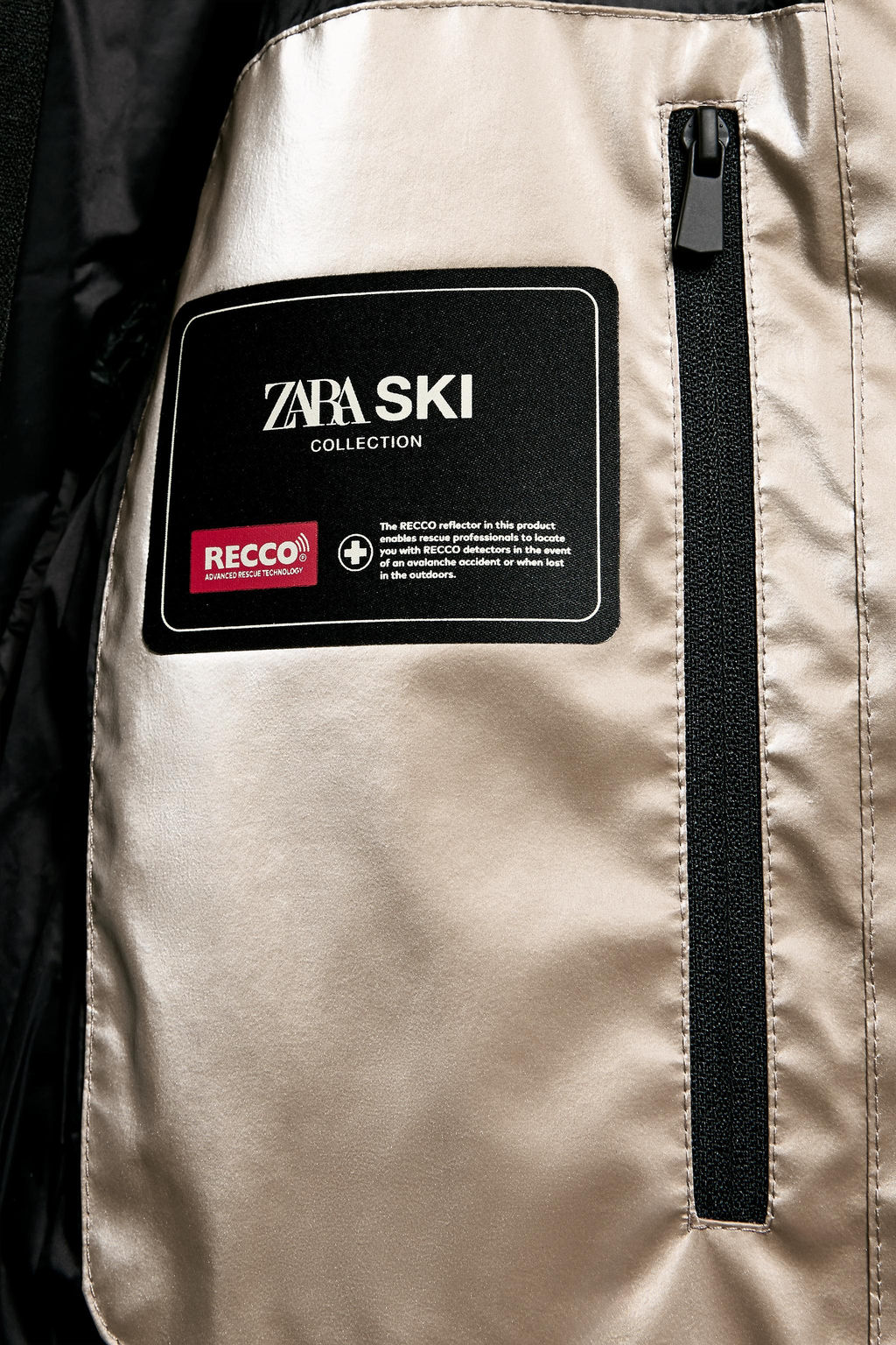 ANORAK ACOLCHADO 80% PLUM?N 20% PLUMA WATER RESISTANT WINDPROOF RECCO® TECHNOLOGY SKI COLLECTION / Oro - Zara фото 13