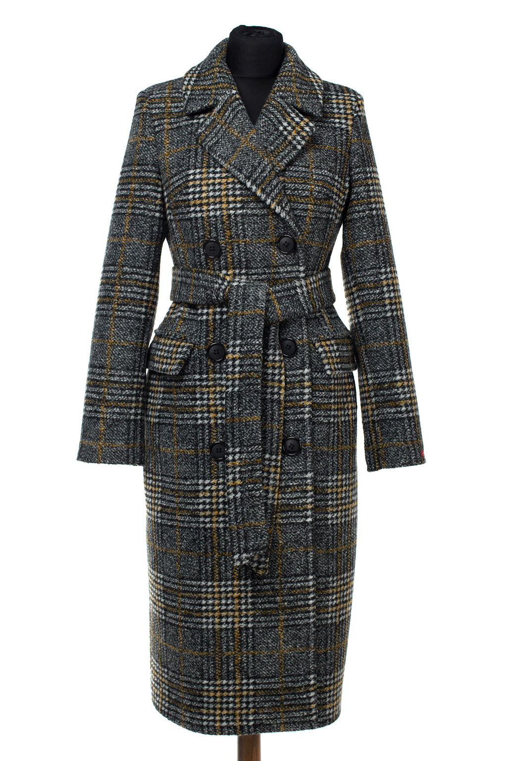 Пальто женское демисезонное Микроворса/Клетка - El podio фото 8