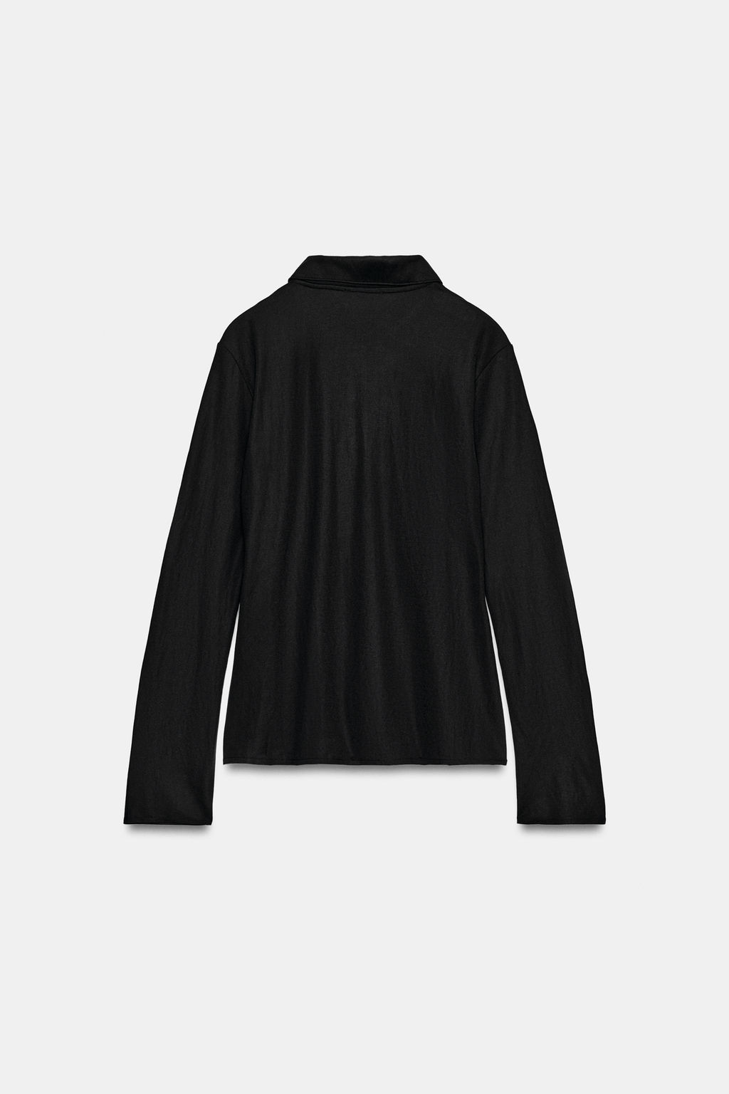 CAMISETA PLIEGUES BOTONES / Negro - Zara фото 6