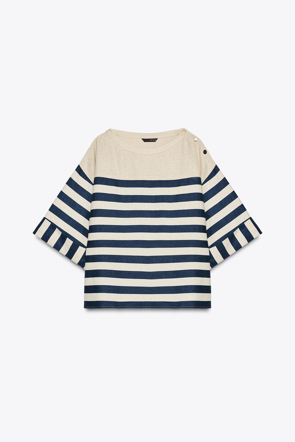 STRIPED LINEN BLEND SHIRT - Zara фото 14