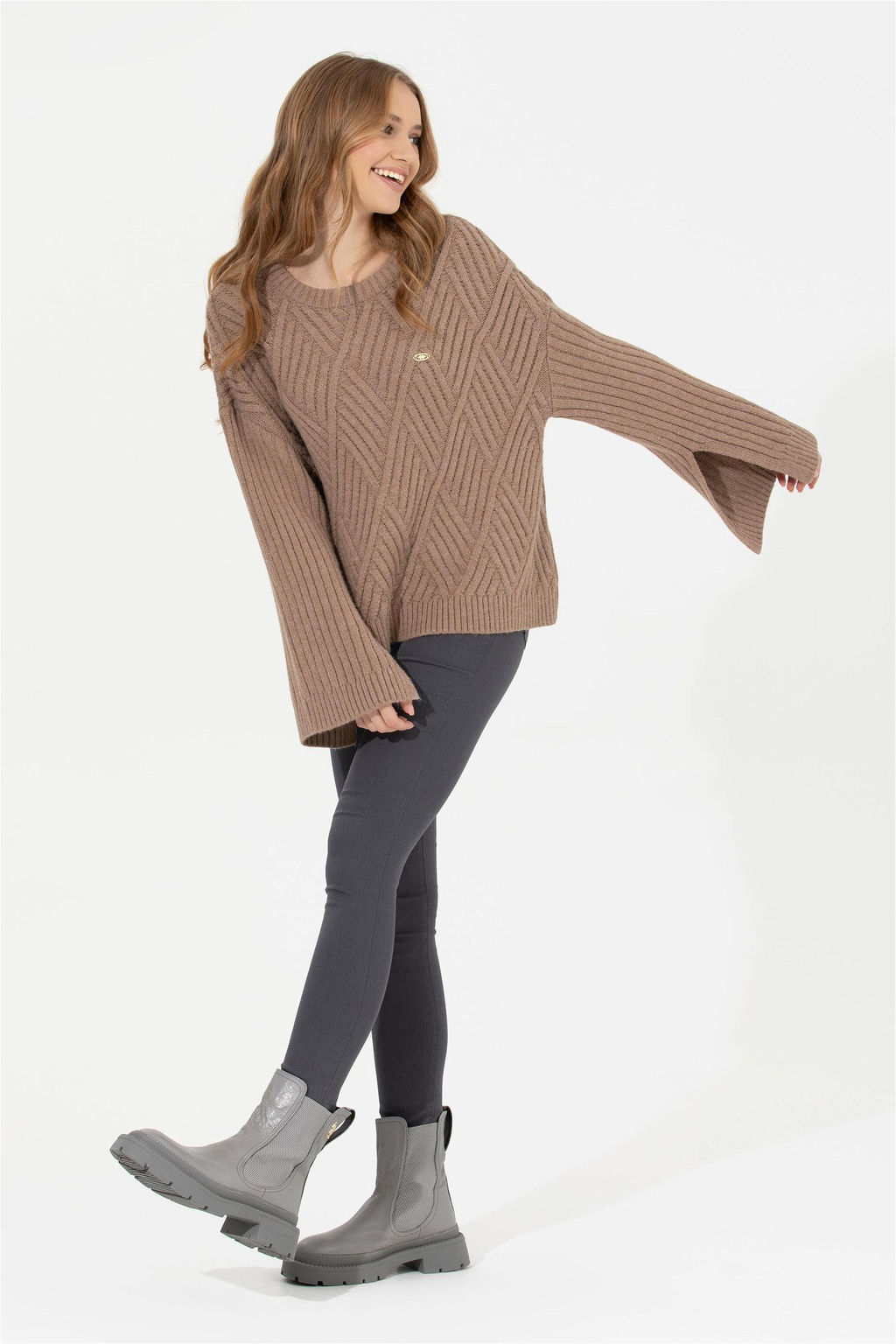 Женский свитер Camel Melange из трикотажа - U.s. polo assn фото 9