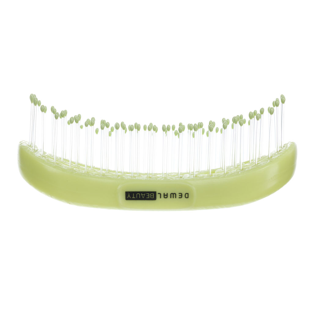 Щетка серия " Wave", продувная, с нейлоновым штифтом, форма волна DEWAL BEAUTY DBEG4-light green