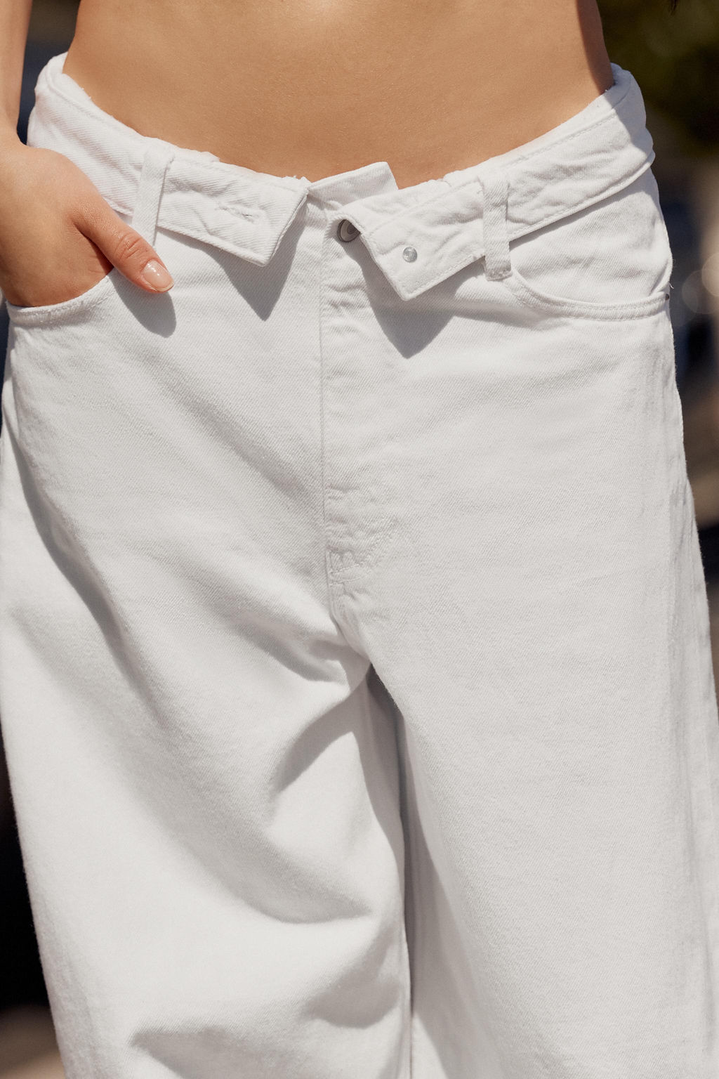 JEANS CINTURA DOBLADA TRF TIRO MEDIO / Crudo - Zara фото 2