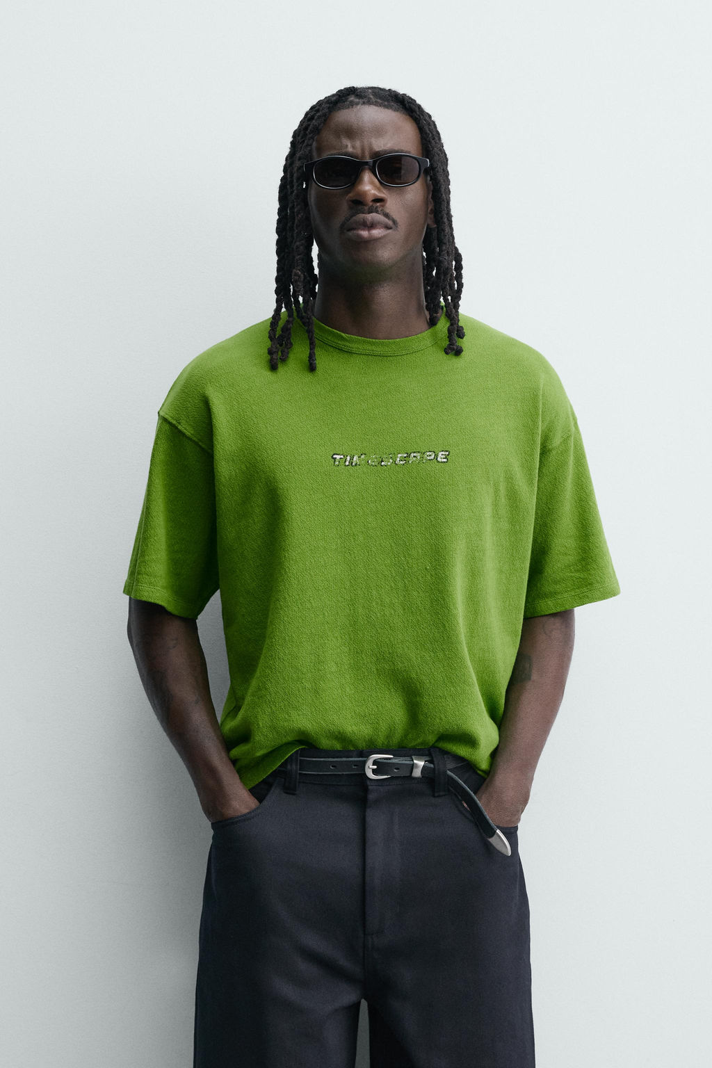 CAMISETA RELAXED FIT ESTAMPADOS LAVADOS / Verde