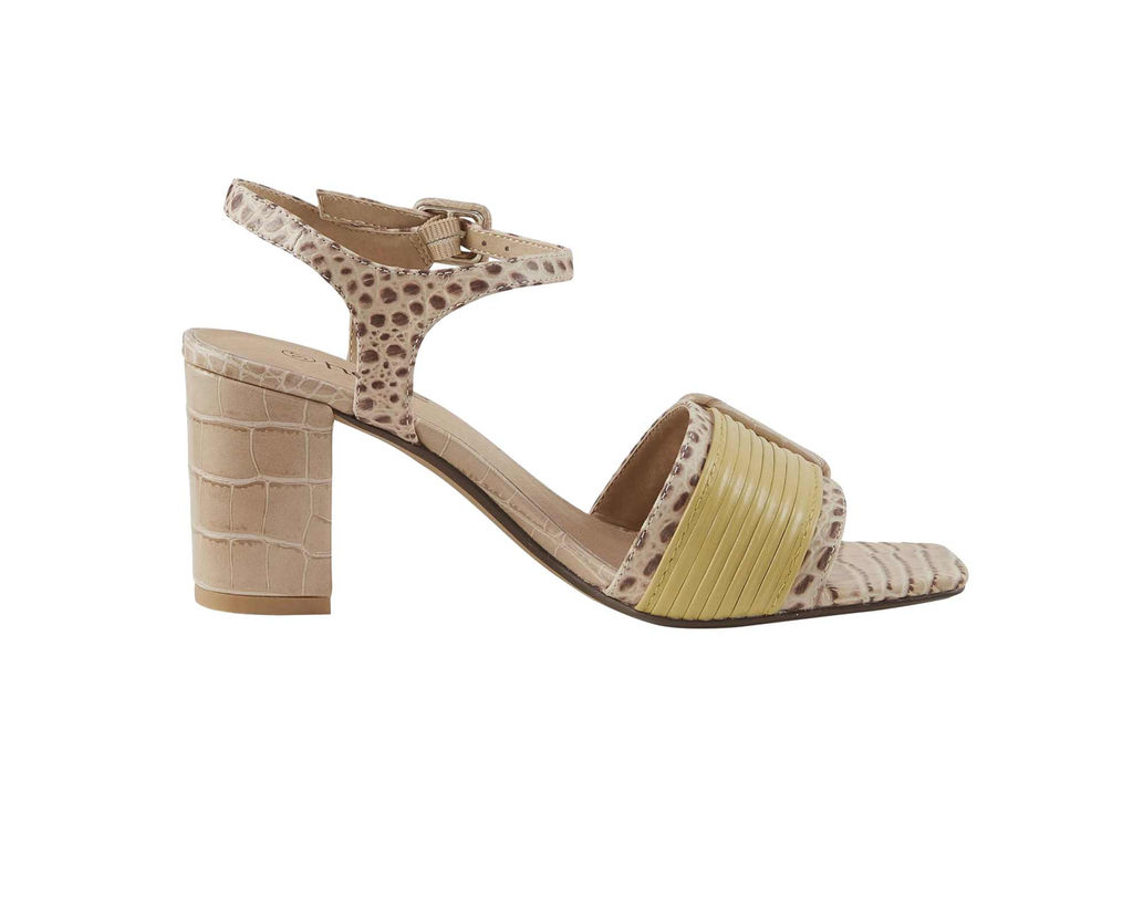 Кожаные босоножки, бежевые - Heine фото 3