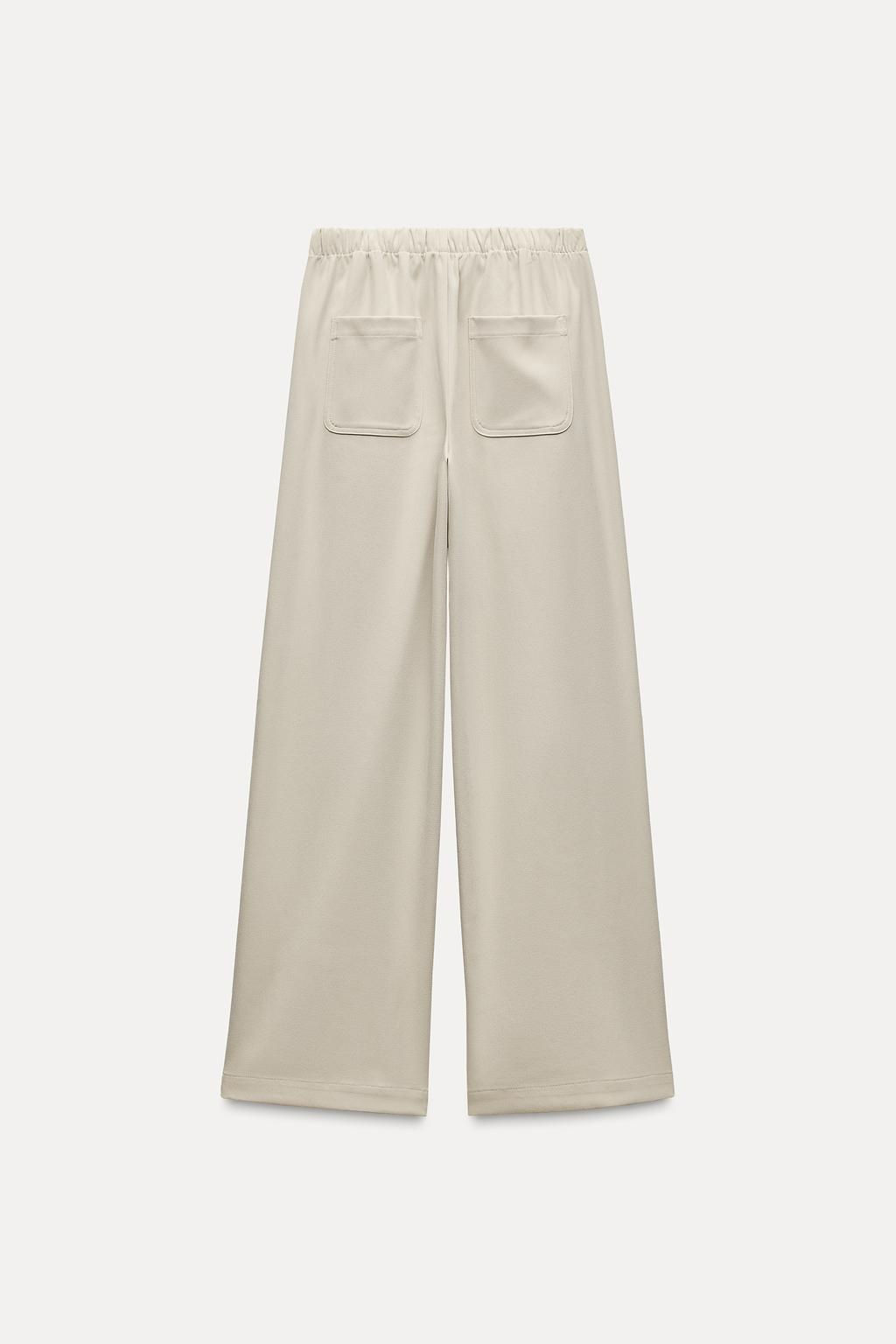 TEXTURED WIDE-LEG TROUSERS - Zara фото 15
