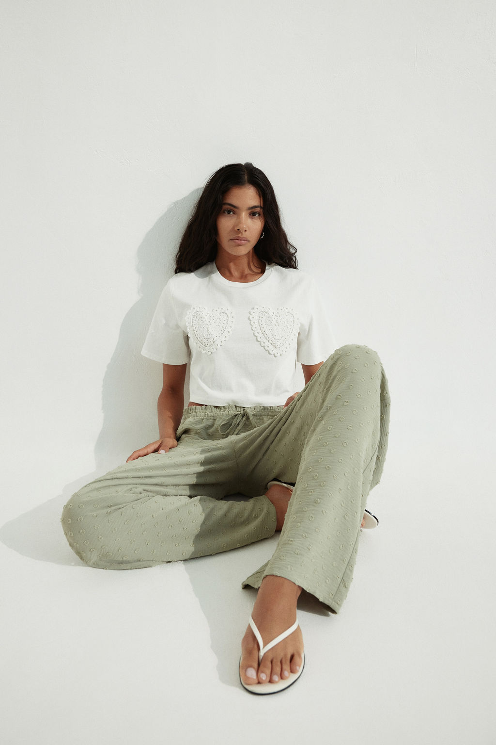 Pantal?n plumeti con cord?n de ajuste - H&m фото 9