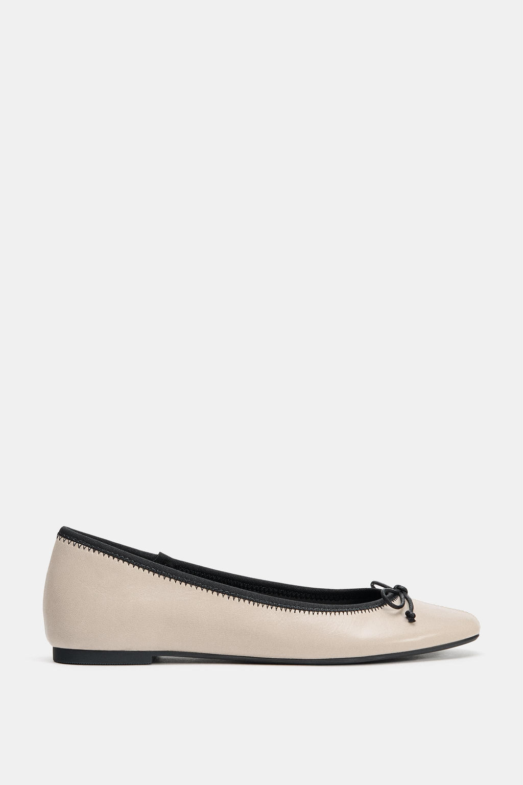 CONTRAST LEATHER BALLET FLATS - Zara фото 13