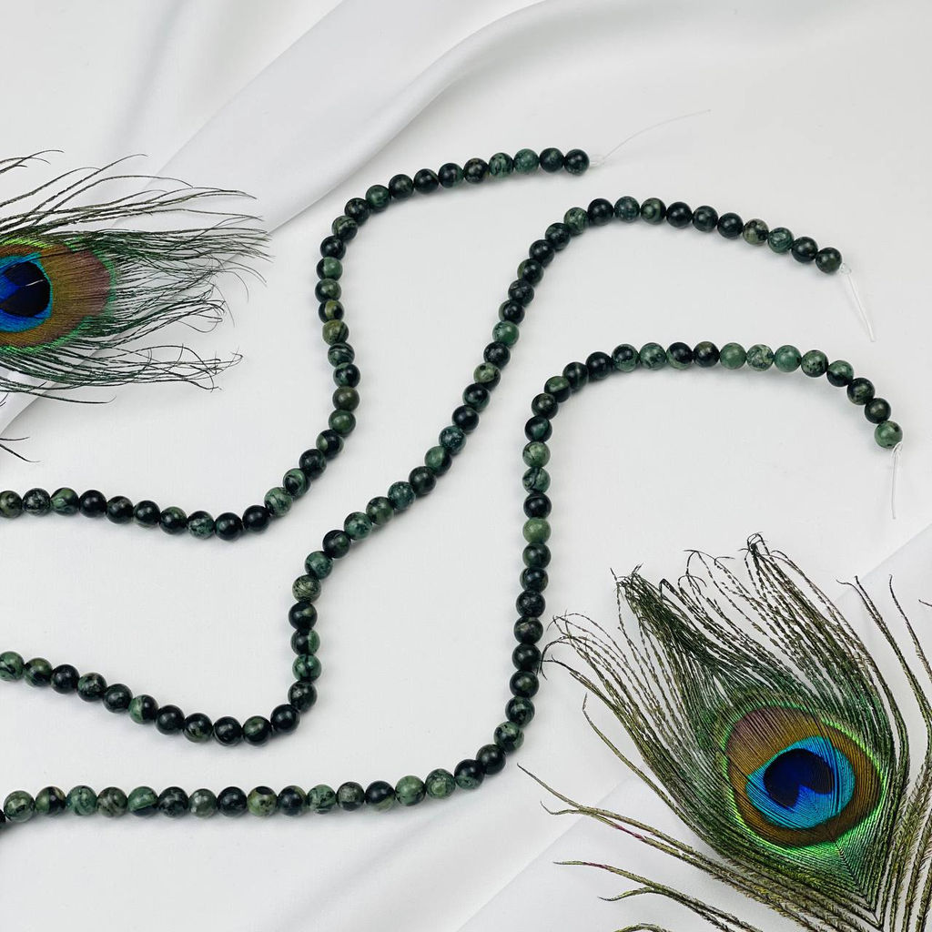 Бусины для украшений из Яшмы "Камбаба" (58 бусин) 38 см