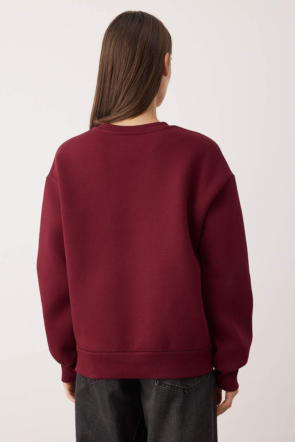 TRENDYOLMILLA Tas Animal Nak?sl? Regular/Normal Kal?p Kal?n Ici Polarl? Orme Sweatshirt TWOAW24SW00196 фото 16