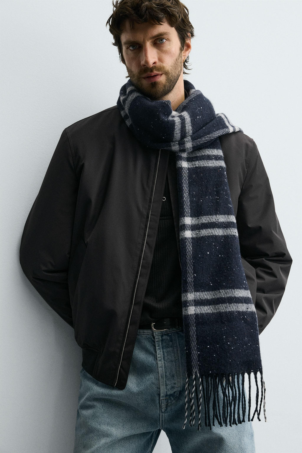CHECK WOOL BLEND SCARF - Zara фото 3