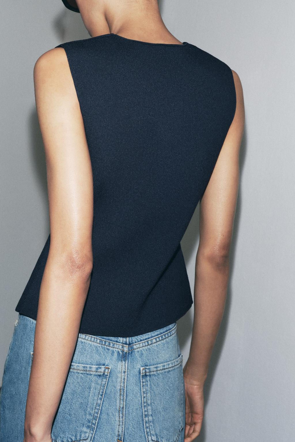 PLAIN KNIT WAISTCOAT TOP - Zara фото 25