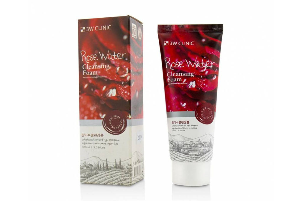 3W Clinic Пенка для умывания с розовой водой - Rose water foam cleansing, 100мл - Buro фото 3
