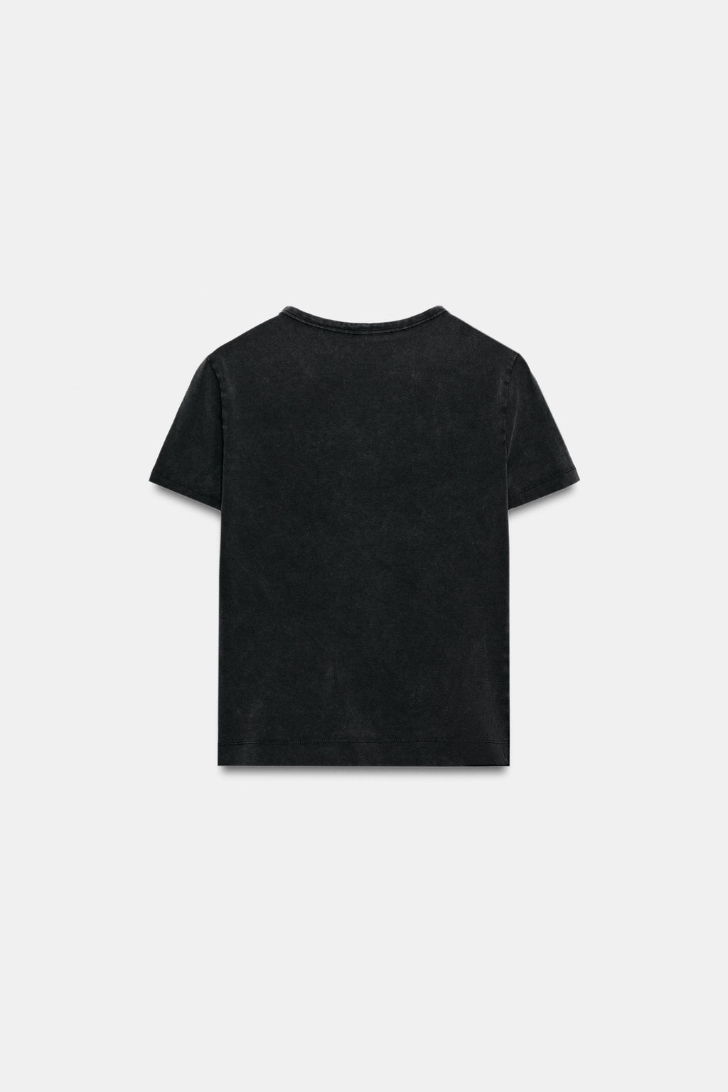 CAMISETA TEXTO BRILLO EFECTO LAVADO / Gris antracita